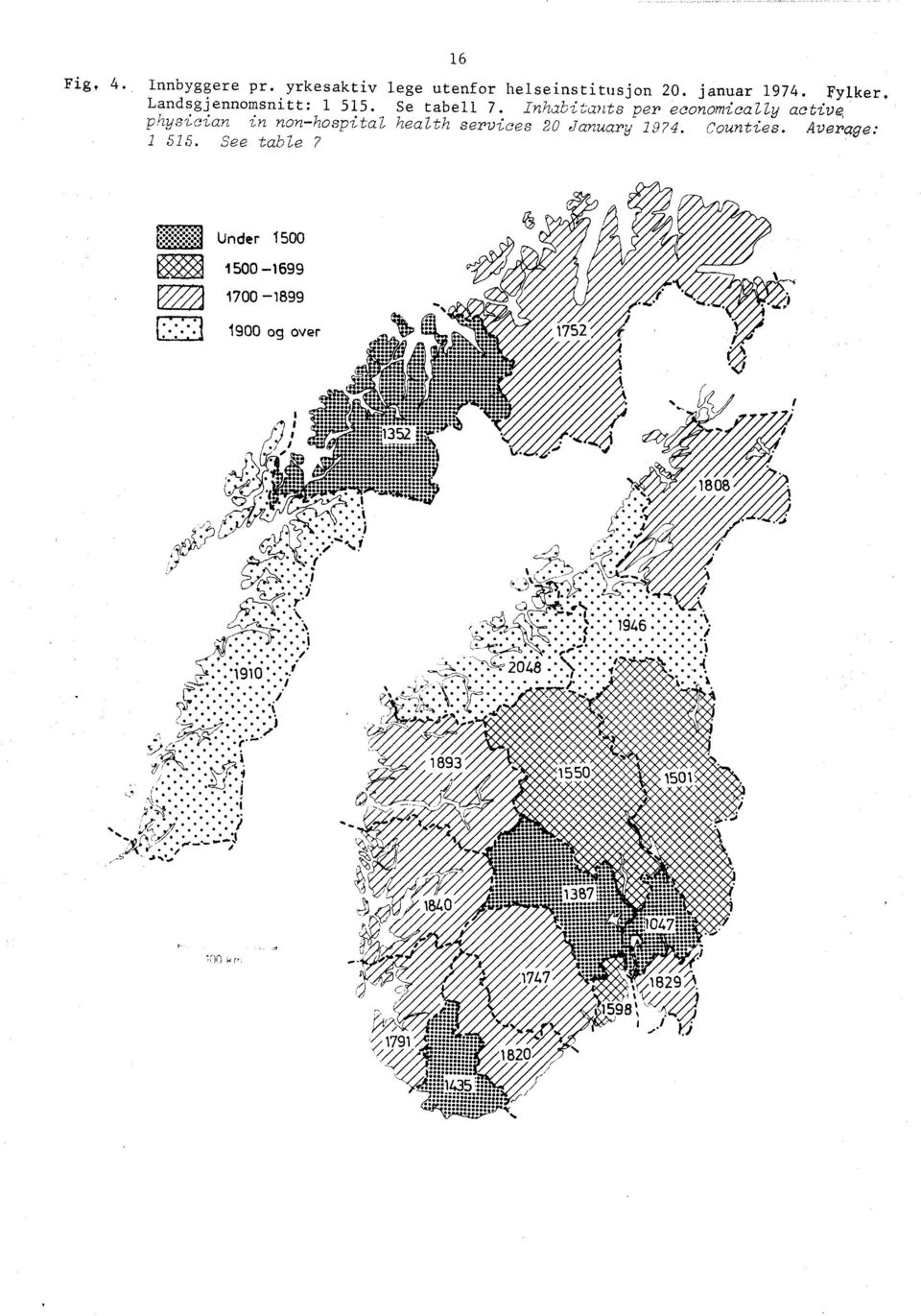 Inhabitants per economically active, physician in nonhospital health services 0 January 97.