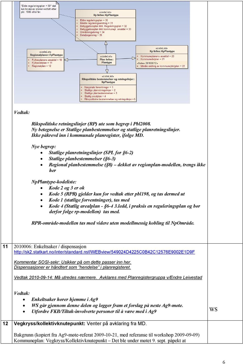 er ok Kode 5 (RPR) gjelder kun for vedtak etter pbl198, og tas dermed ut Kode 1 (statlige forventninger), tas med Kode 4 (Statlig arealplan - 6-4 3.