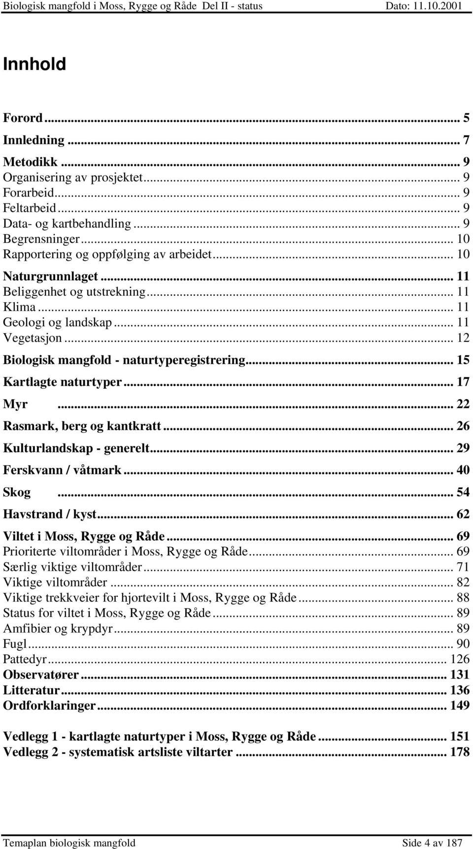 .. 22 Rasmark, berg og kantkratt... 26 Kulturlandskap - generelt... 29 Ferskvann /... 40 Skog... 54 Havstrand / kyst... 62 Viltet i Moss, Rygge og Råde.