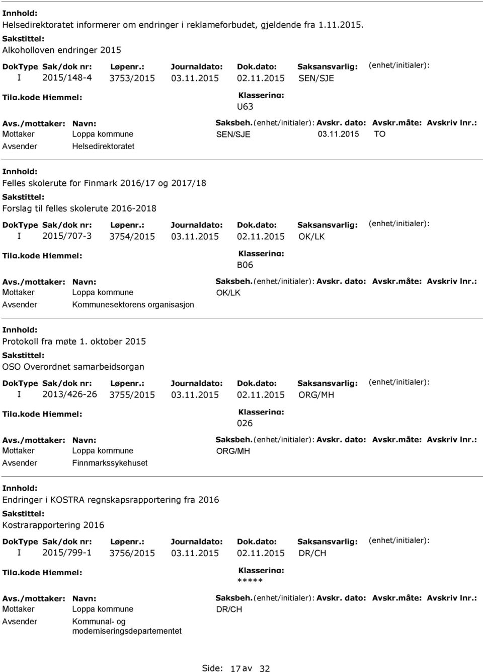 måte: Avskriv lnr.: Kommunesektorens organisasjon Protokoll fra møte 1. oktober 2015 OSO Overordnet samarbeidsorgan 2013/426-26 3755/2015 026 Avs./mottaker: Navn: Saksbeh. Avskr. dato: Avskr.