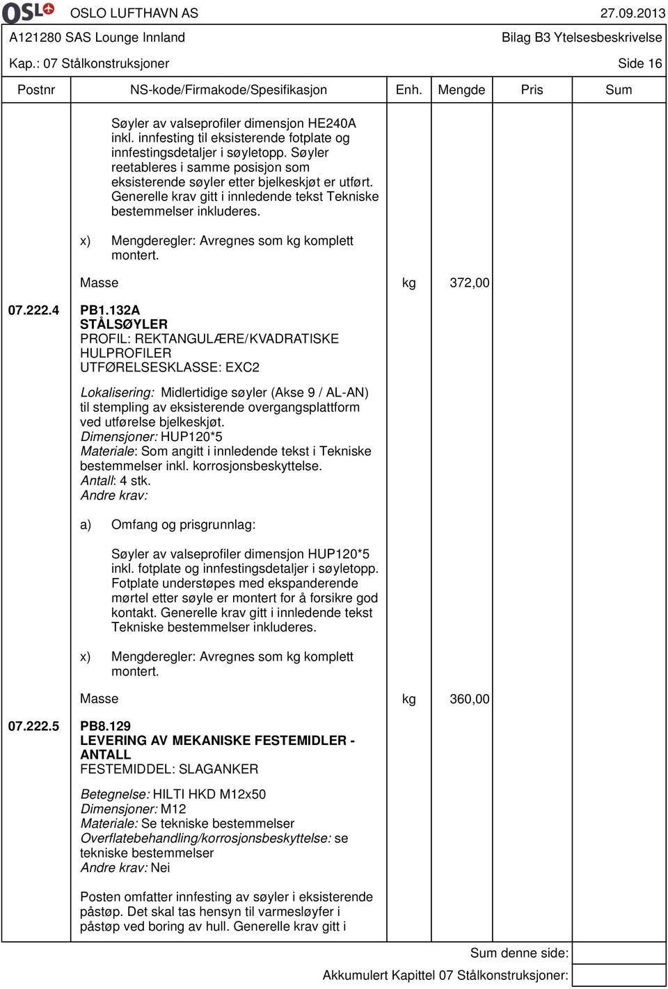 x) Mengderegler: Avregnes som kg komplett montert. Masse kg 372,00 07.222.4 PB1.