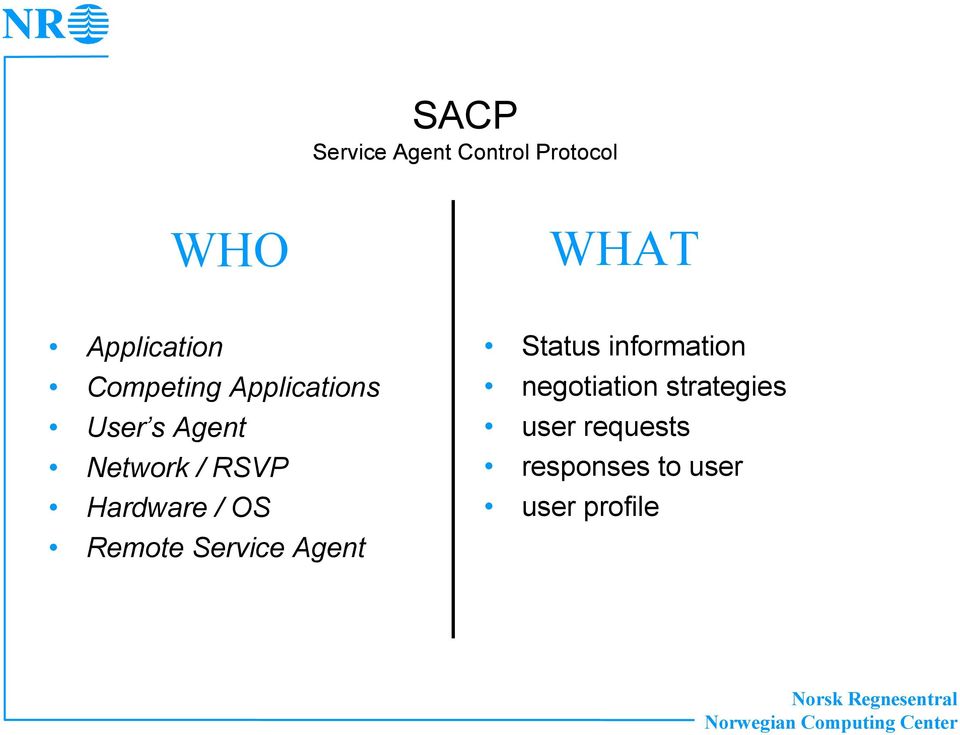 Hardware / OS Remote Service Agent Status information