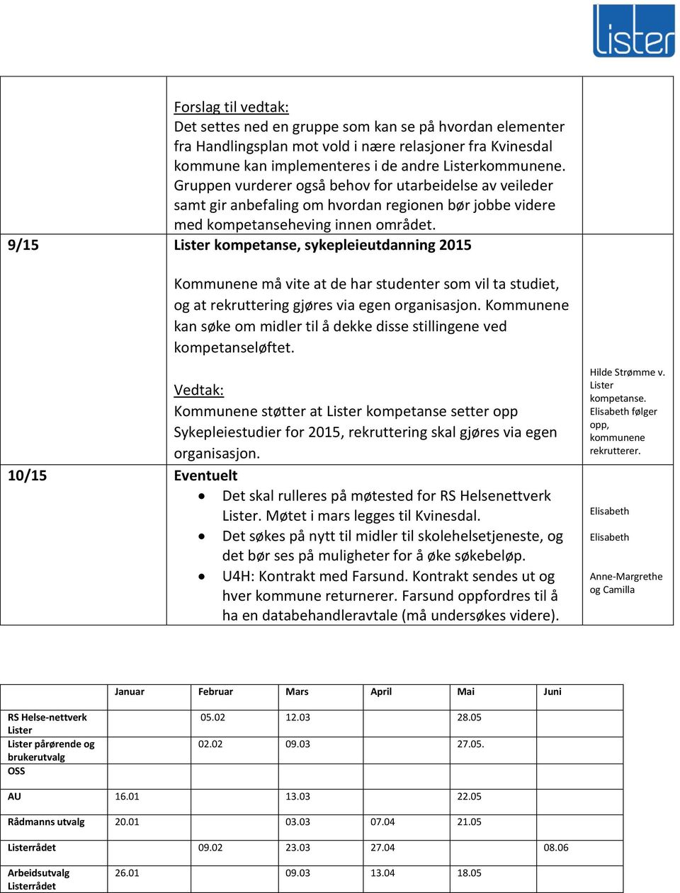 9/15 Lister kompetanse, sykepleieutdanning 2015 Kommunene må vite at de har studenter som vil ta studiet, og at rekruttering gjøres via egen organisasjon.