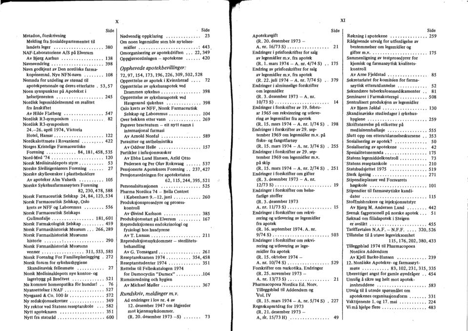 53,57 Noen synspunkter på Apoteket i helsetjenesten................... 245 Nordisk legemiddelnemnd en realitet fra årsskiftet Av Hilde Flatberg... 547 Nordisk R3-symposium............. 82 Nordisk R3-symposium 24.