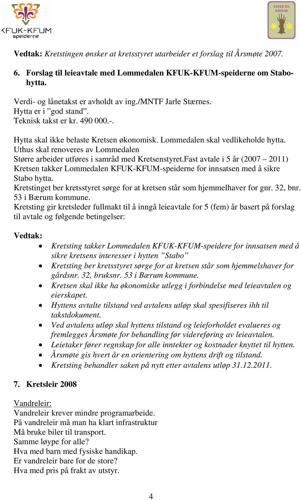 Uthus skal renoveres av Lommedalen Større arbeider utføres i samråd med Kretsenstyret.