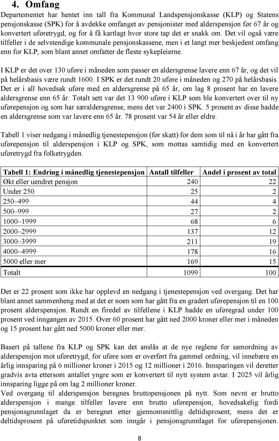 Det vil også være tilfeller i de selvstendige kommunale pensjonskassene, men i et langt mer beskjedent omfang enn for KLP, som blant annet omfatter de fleste sykepleierne.