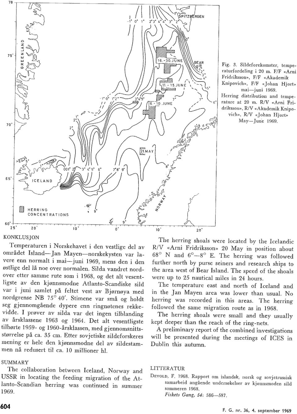 65' ~ HERRING, g' CONCENTRATIONS so ~~~~~~~~~~~~~~~~~~~~~~~~~~~~~~~~ 2 5o 20 o KONKLUSJON Temperaturen i Norskehavet i den vestige de av området Isand] an Mayennorskekysten var avere enn normat i