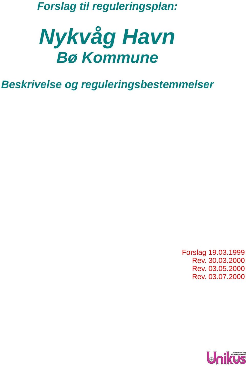 reguleringsbestemmelser Forslag 19.03.