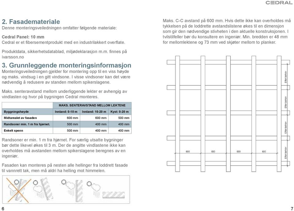 I tvilstilfeller bør du konsultere en ingeniør. Min. bredden er 48 mm for mellomlektene og 73 mm ved skjøter mellom to planker. Produktdata, sikkerhetsdatablad, miljødeklarasjon m.m. finnes på ivarsson.