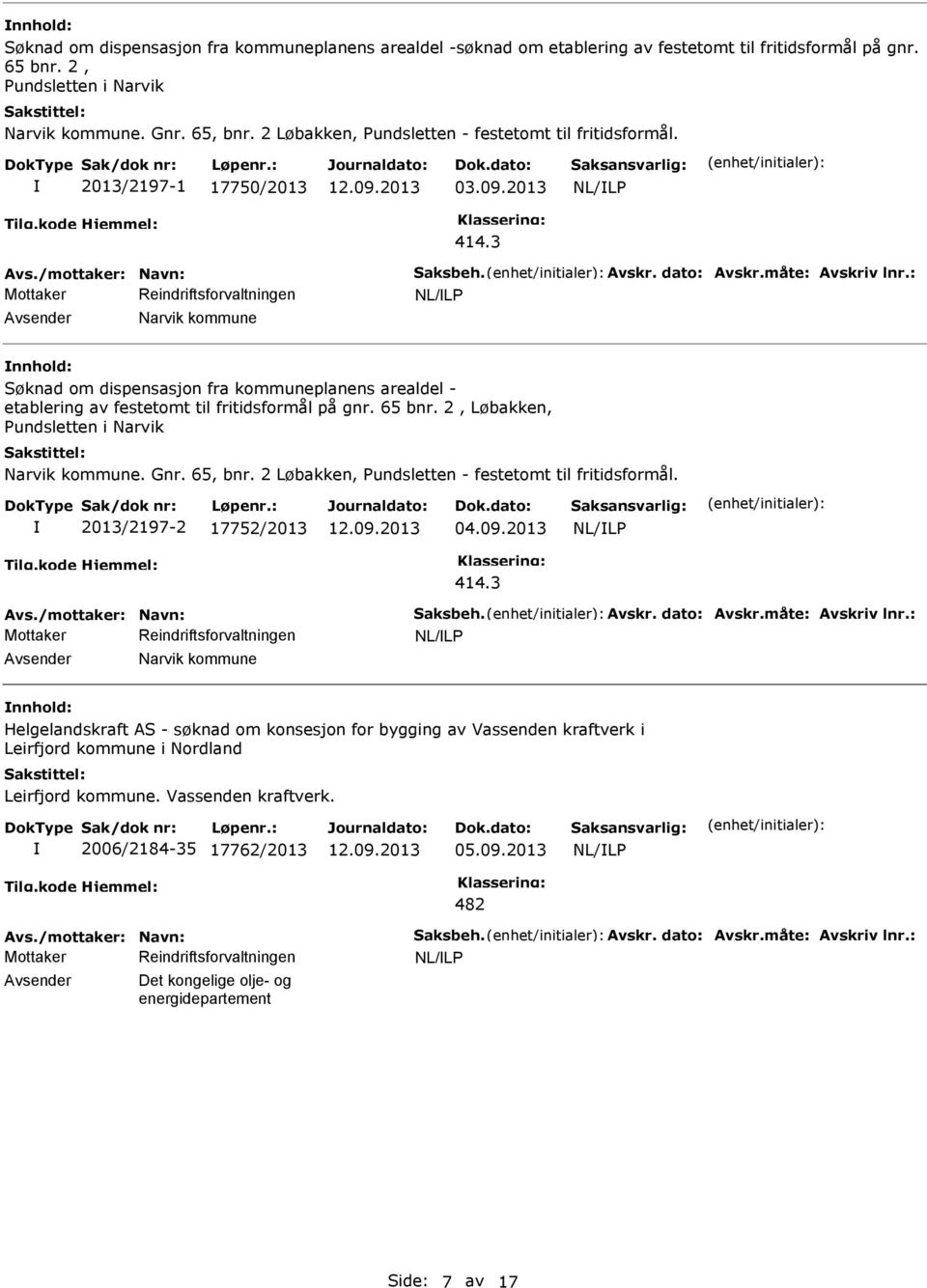 2013 Narvik kommune Søknad om dispensasjon fra kommuneplanens arealdel - etablering av festetomt til fritidsformål på gnr. 65 bnr. 2, Løbakken, Pundsletten i Narvik Narvik kommune. Gnr. 65, bnr.