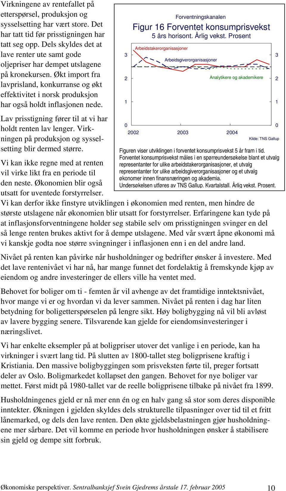 Økt import fra lavprisland, konkurranse og økt effektivitet i norsk produksjon har også holdt inflasjonen nede. Lav prisstigning fører til at vi har holdt renten lav lenger.