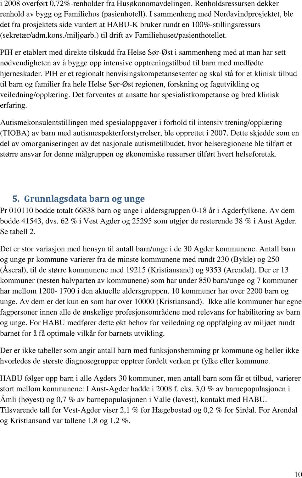 PIH er etablert med direkte tilskudd fra Helse Sør-Øst i sammenheng med at man har sett nødvendigheten av å bygge opp intensive opptreningstilbud til barn med medfødte hjerneskader.