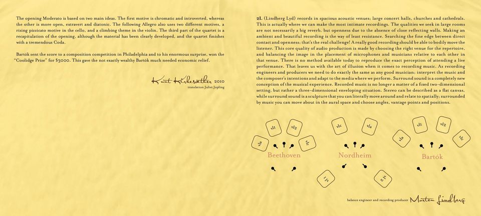 The third part of the quartet is a recapitulation of the opening, although the material has been clearly developed, and the quartet finishes with a tremendous Coda.