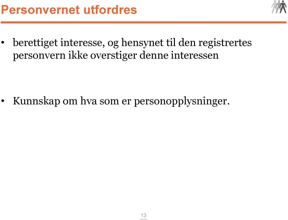 registrertes personvern ikke overstiger