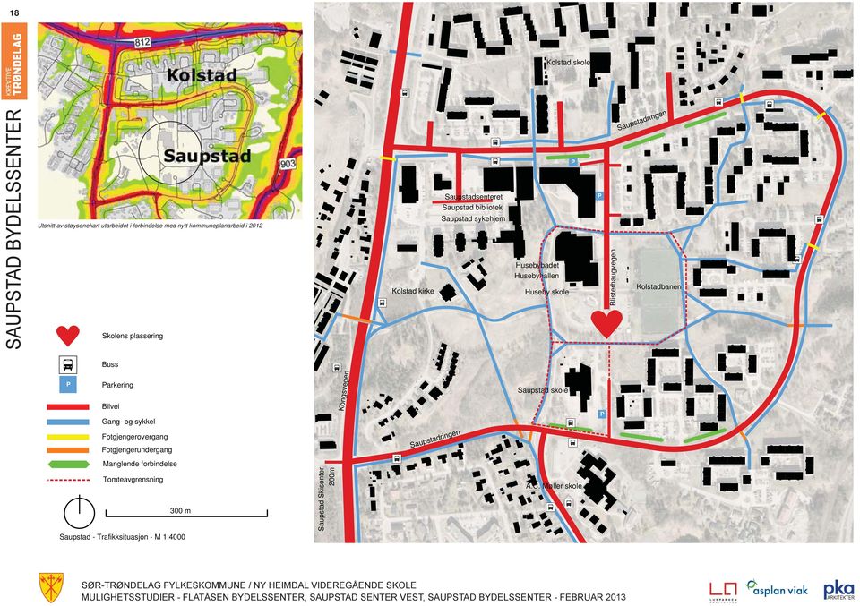 .. Kolstad skole SAUSTAD BYDELSSENTER Utsnitt av støysonekart utarbeidet i forbindelse med nytt kommuneplanarbeid i 2012 Skolens plassering Kolstad kirke senteret