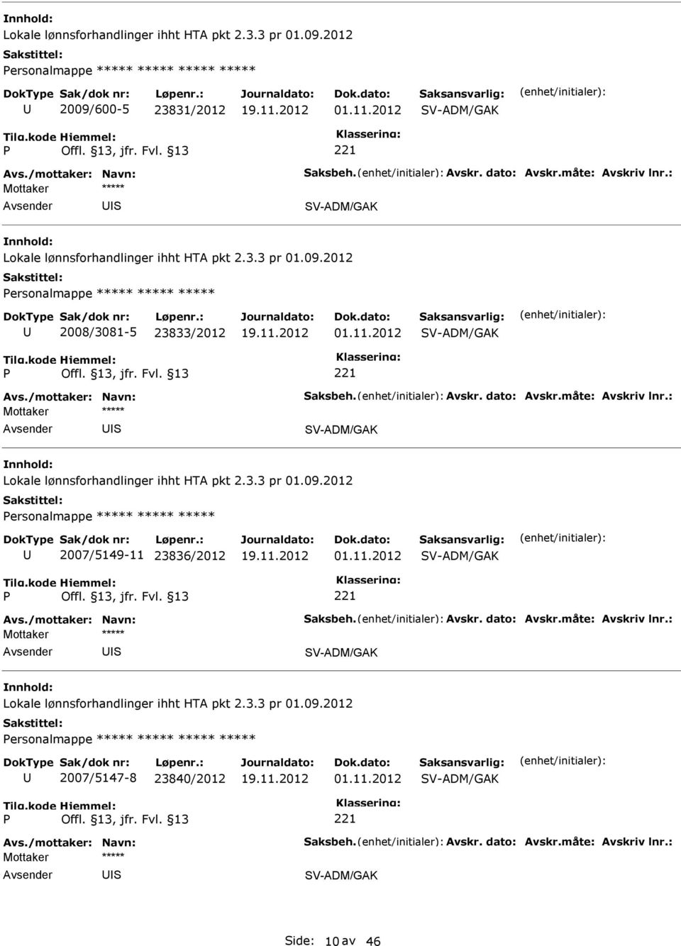 ersonalmappe ***** ***** ***** 2007/5149-11 23836/2012 S