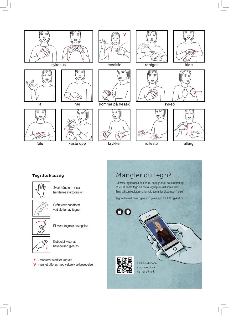 Bruk stikkordregisteret eller velg tema, for eksempel helse. Tegnordboka finnes også som gratis app for ios og Android.