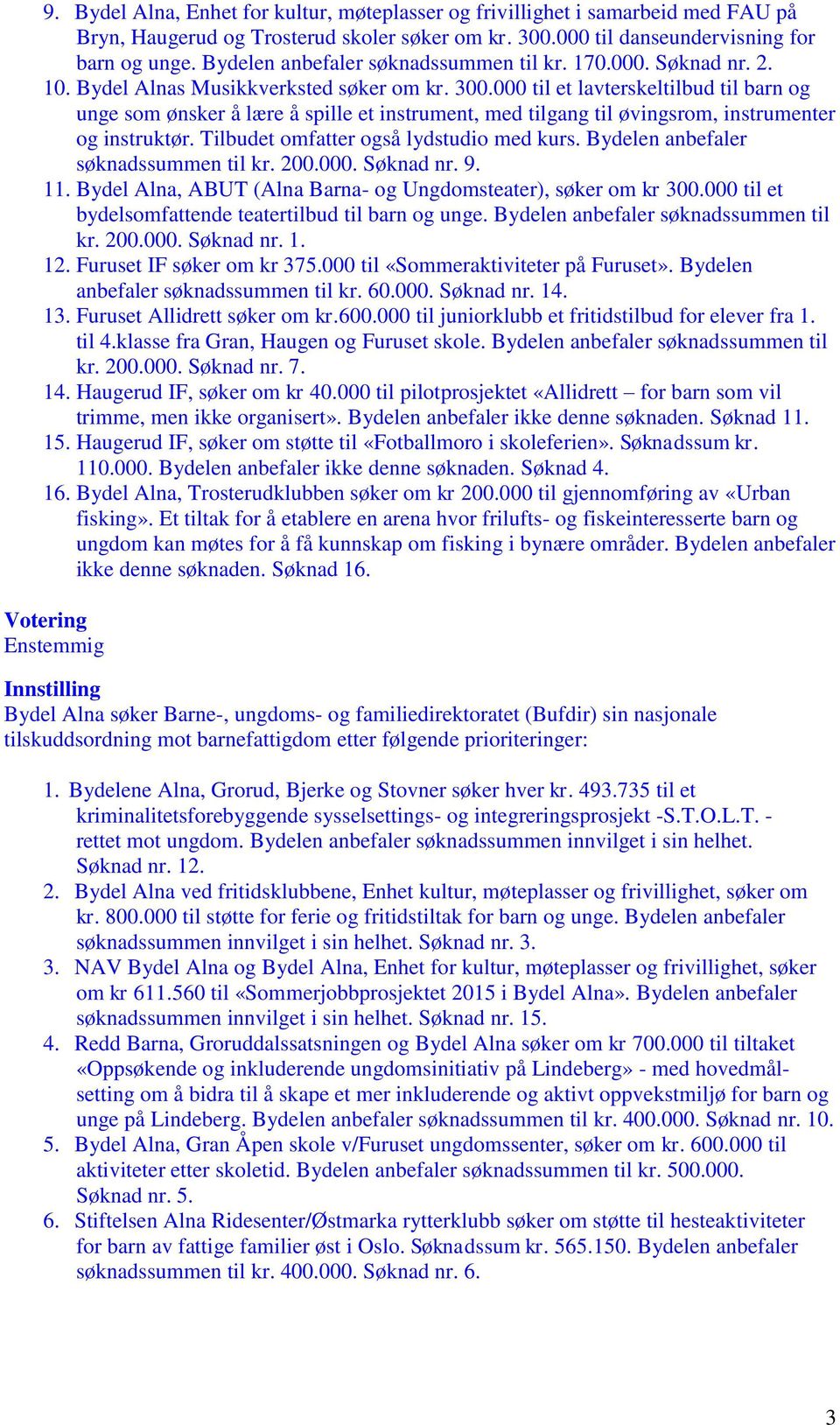 000 til et lavterskeltilbud til barn og unge som ønsker å lære å spille et instrument, med tilgang til øvingsrom, instrumenter og instruktør. Tilbudet omfatter også lydstudio med kurs.