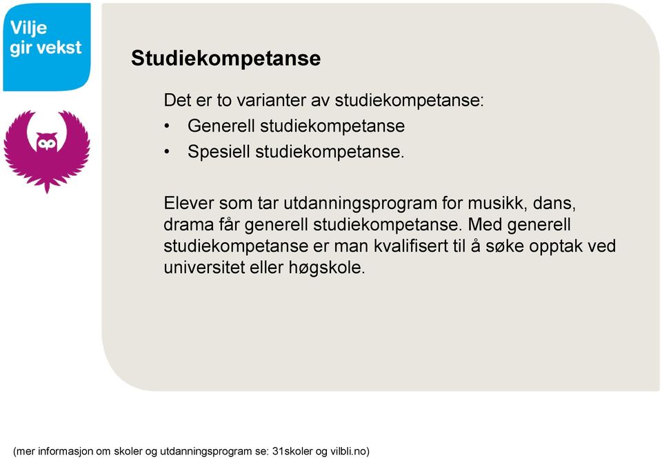 Elever som tar utdanningsprogram for musikk, dans, drama får generell  Med generell