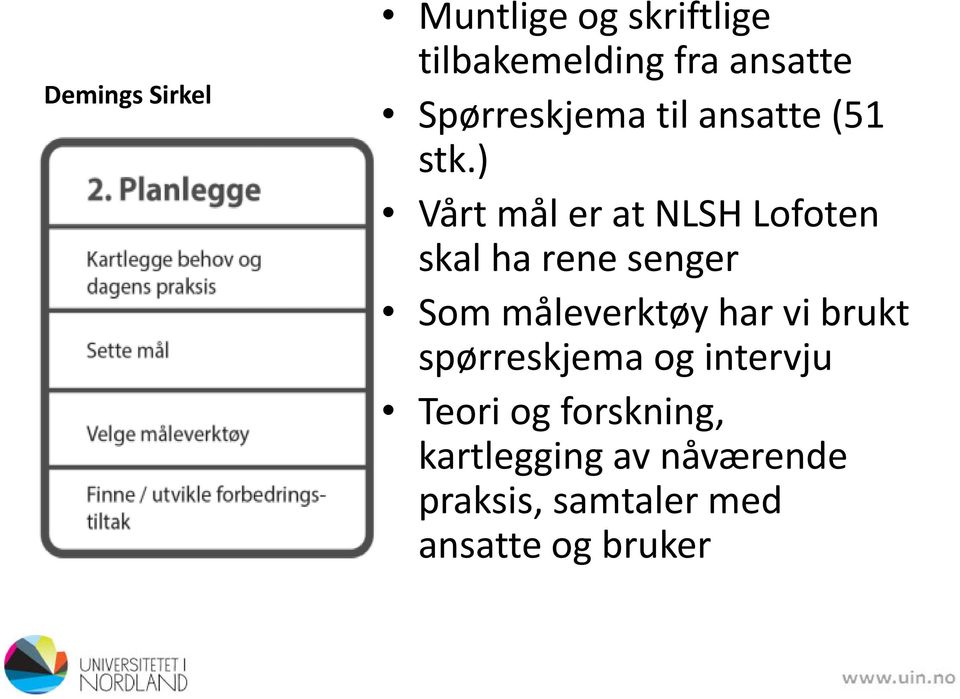 ) Vårt mål er at NLSH Lofoten skal ha rene senger Som måleverktøy har vi