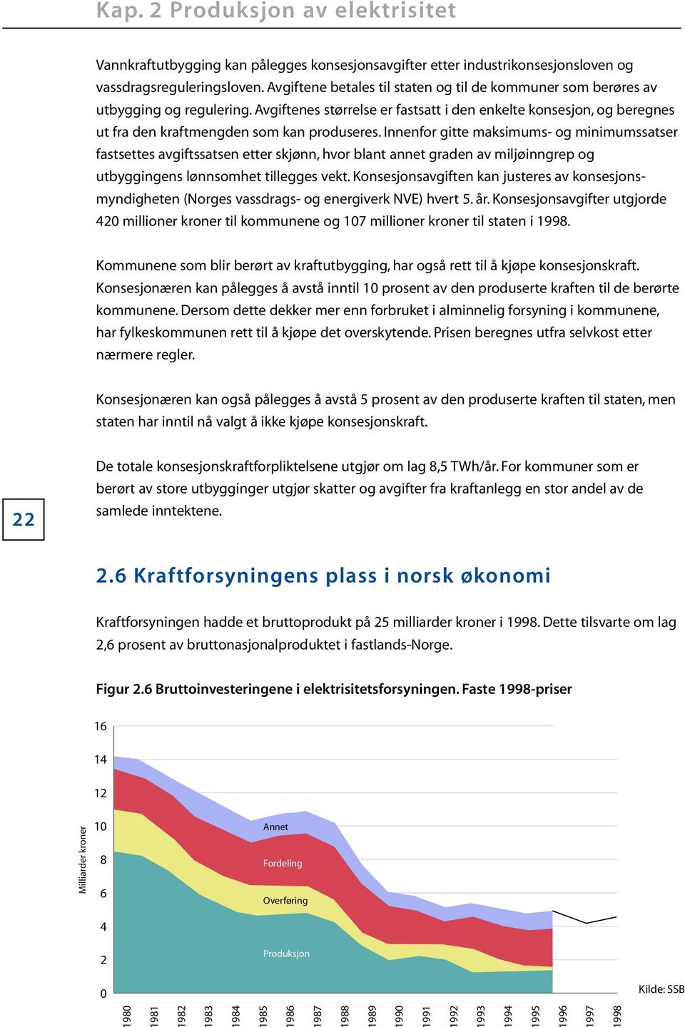 Innenfor gitte maksimums- og minimumssatser fastsettes avgiftssatsen etter skjønn, hvor blant annet graden av miljøinngrep og utbyggingens lønnsomhet tillegges vekt.