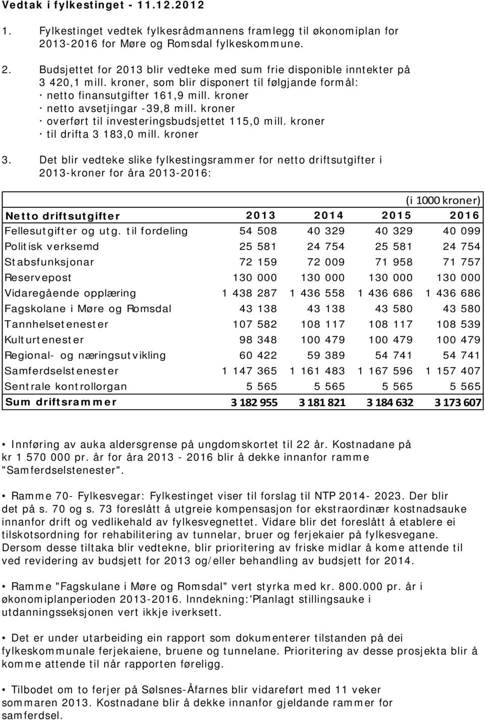 kroner til drifta 3 183,0 mill. kroner 3.