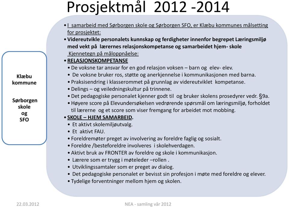 voksen barn og elev- elev. De voksne bruker ros, støtte og anerkjennelse i kommunikasjonen med barna. Praksisendring i klasserommet på grunnlag av videreutviklet kompetanse.