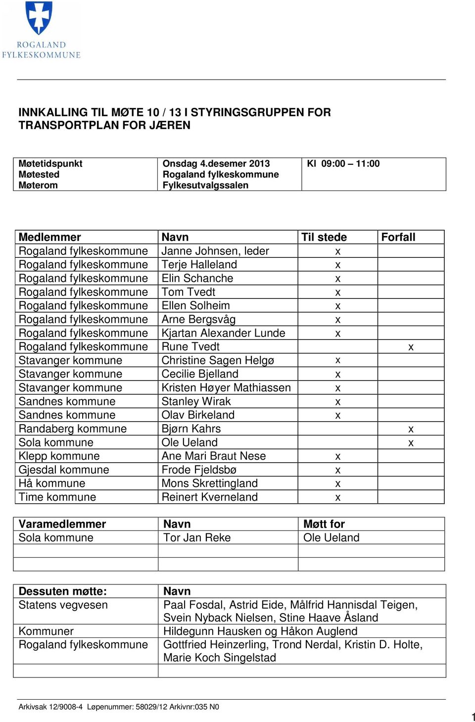 fylkeskommune Elin Schanche x Rogaland fylkeskommune Tom Tvedt x Rogaland fylkeskommune Ellen Solheim x Rogaland fylkeskommune Arne Bergsvåg x Rogaland fylkeskommune Kjartan Alexander Lunde x