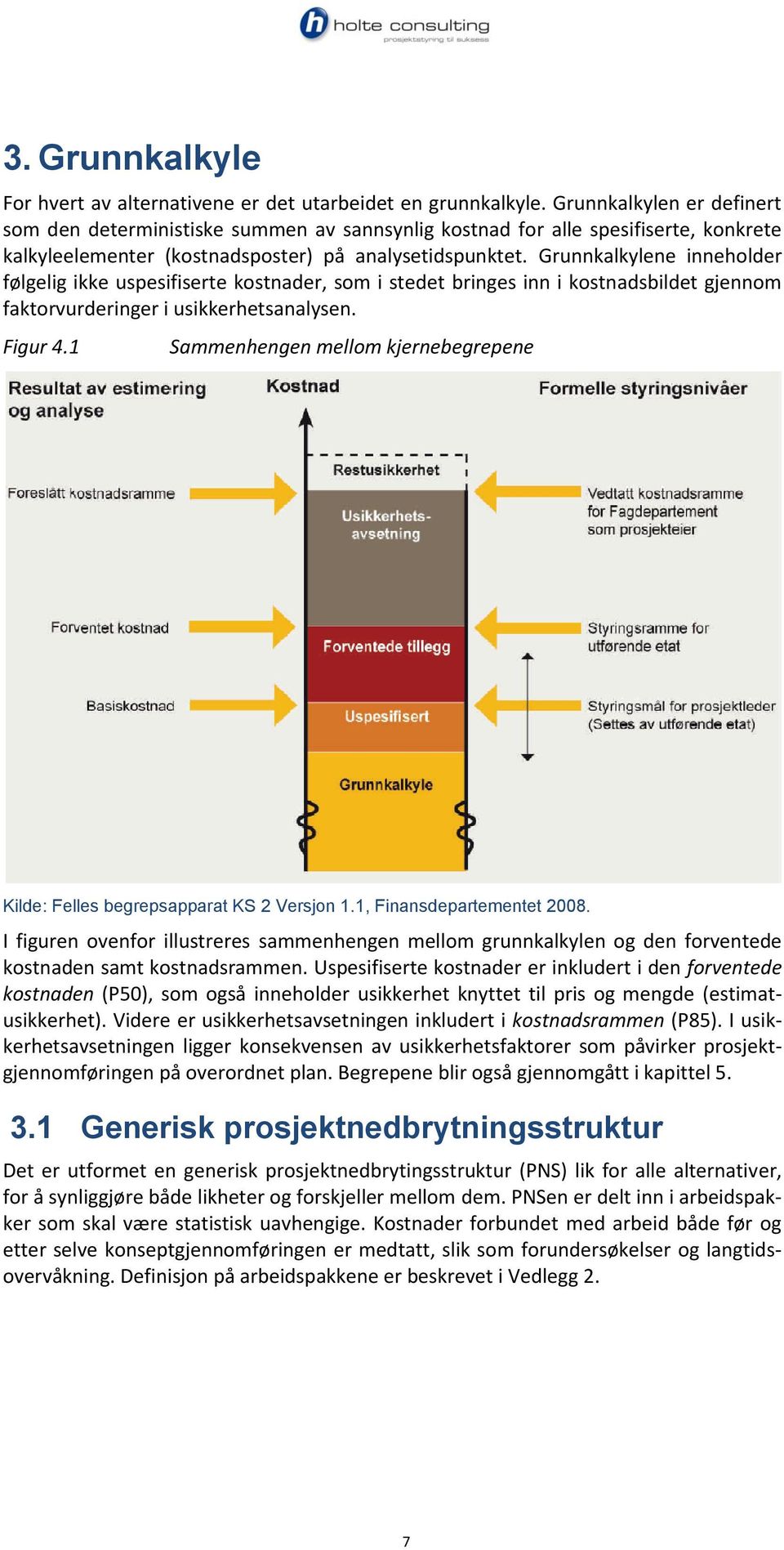 Grunnkalkylene inneholder følgelig ikke uspesifiserte kostnader, som i stedet bringes inn i kostnadsbildet gjennom faktorvurderinger i usikkerhetsanalysen. Figur 4.