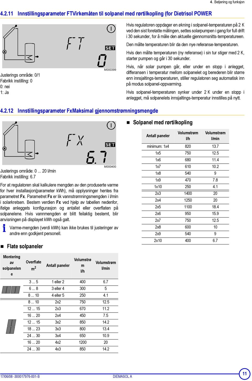 i gang for full drift i 30 sekunder, for å måle den aktuelle gjennomsnitts-temperatureen. Den målte temperaturen blir da den nye referanse-temperaturen.