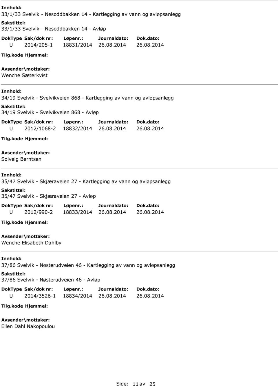 Svelvik - Skjæraveien 27 - Kartlegging av vann og avløpsanlegg 35/47 Svelvik - Skjæraveien 27 - Avløp 2012/990-2 18833/2014 Wenche Elisabeth Dahlby 37/86