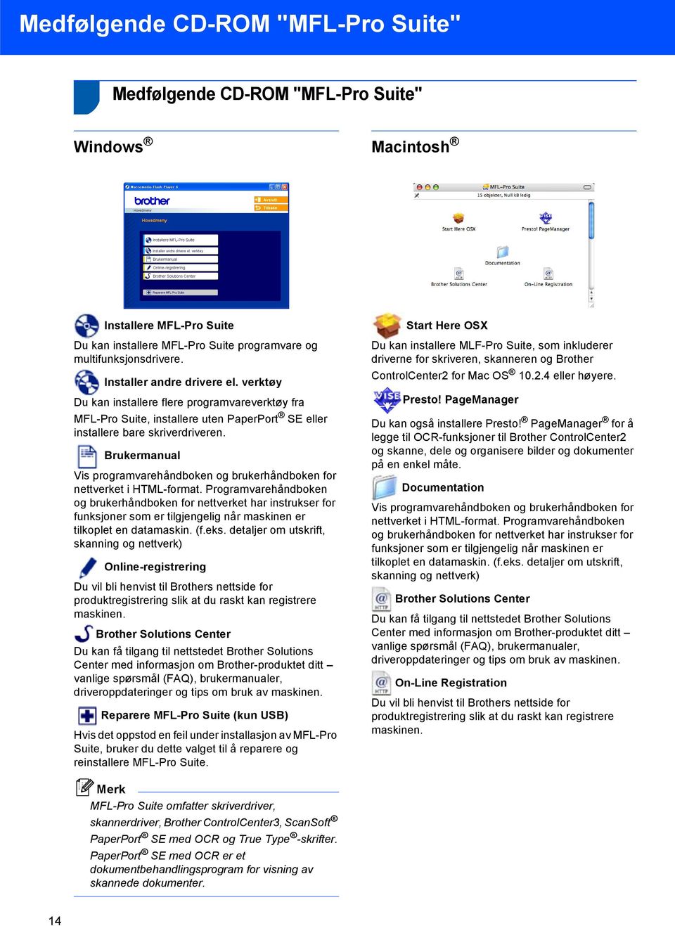 Brukermanual Vis programvarehåndboken og brukerhåndboken for nettverket i HTML-format.
