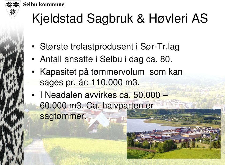 Kapasitet på tømmervolum som kan sages pr. år: 110.000 m3.