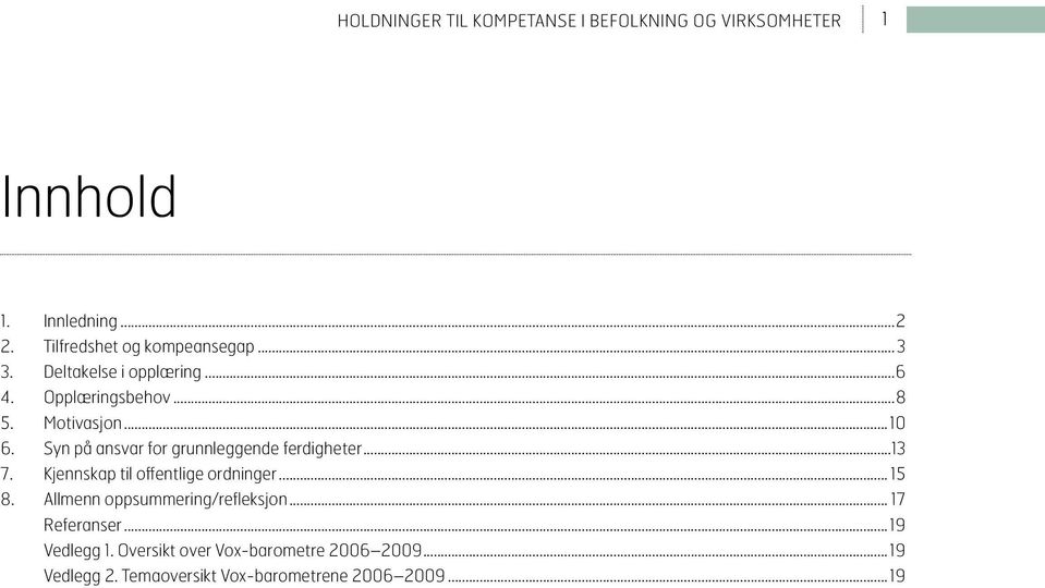 Syn på ansvar for grunnleggende ferdigheter...13 7. Kjennskap til offentlige ordninger... 15 8.