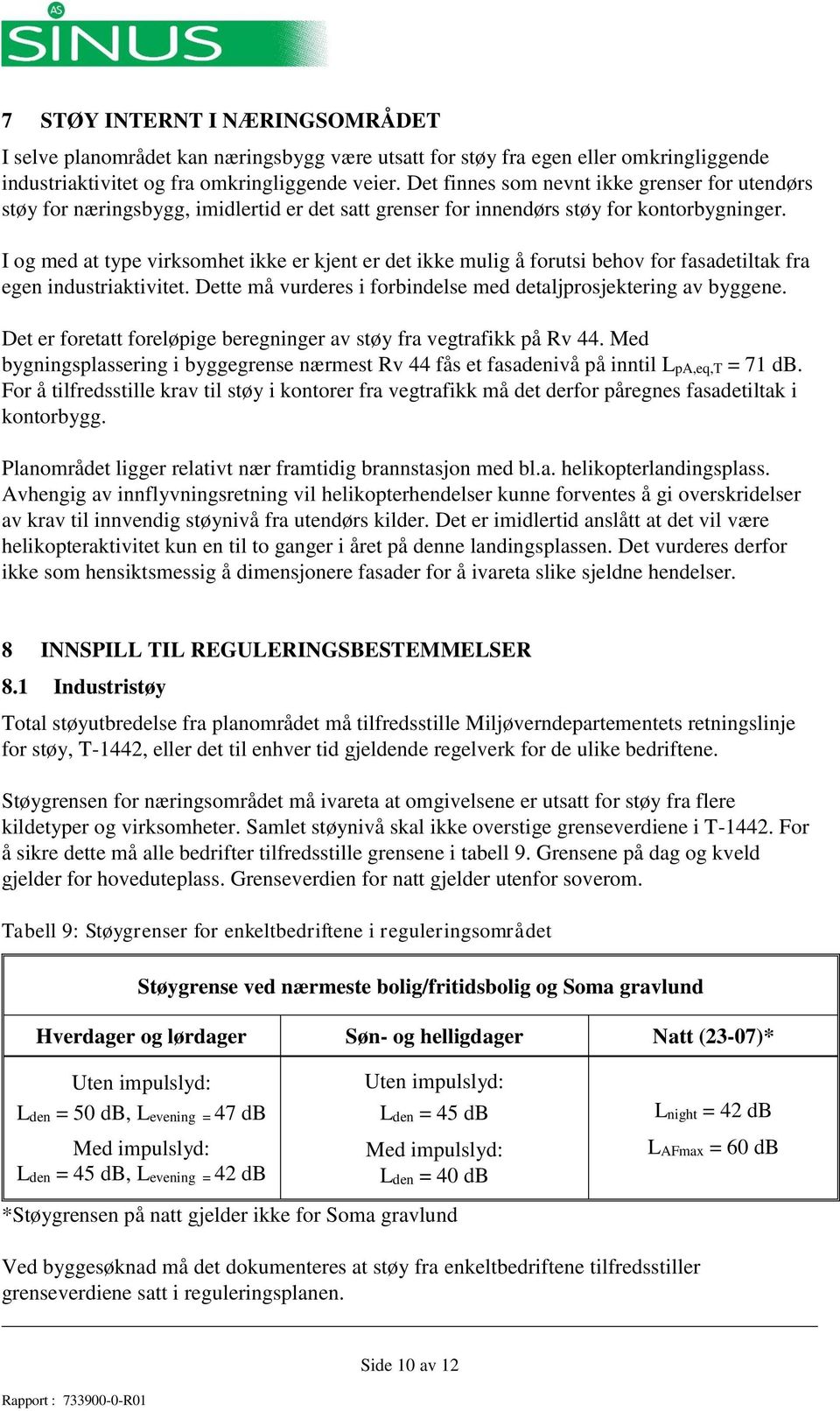 I og med at type virksomhet ikke er kjent er det ikke mulig å forutsi behov for fasadetiltak fra egen industriaktivitet. Dette må vurderes i forbindelse med detaljprosjektering av byggene.