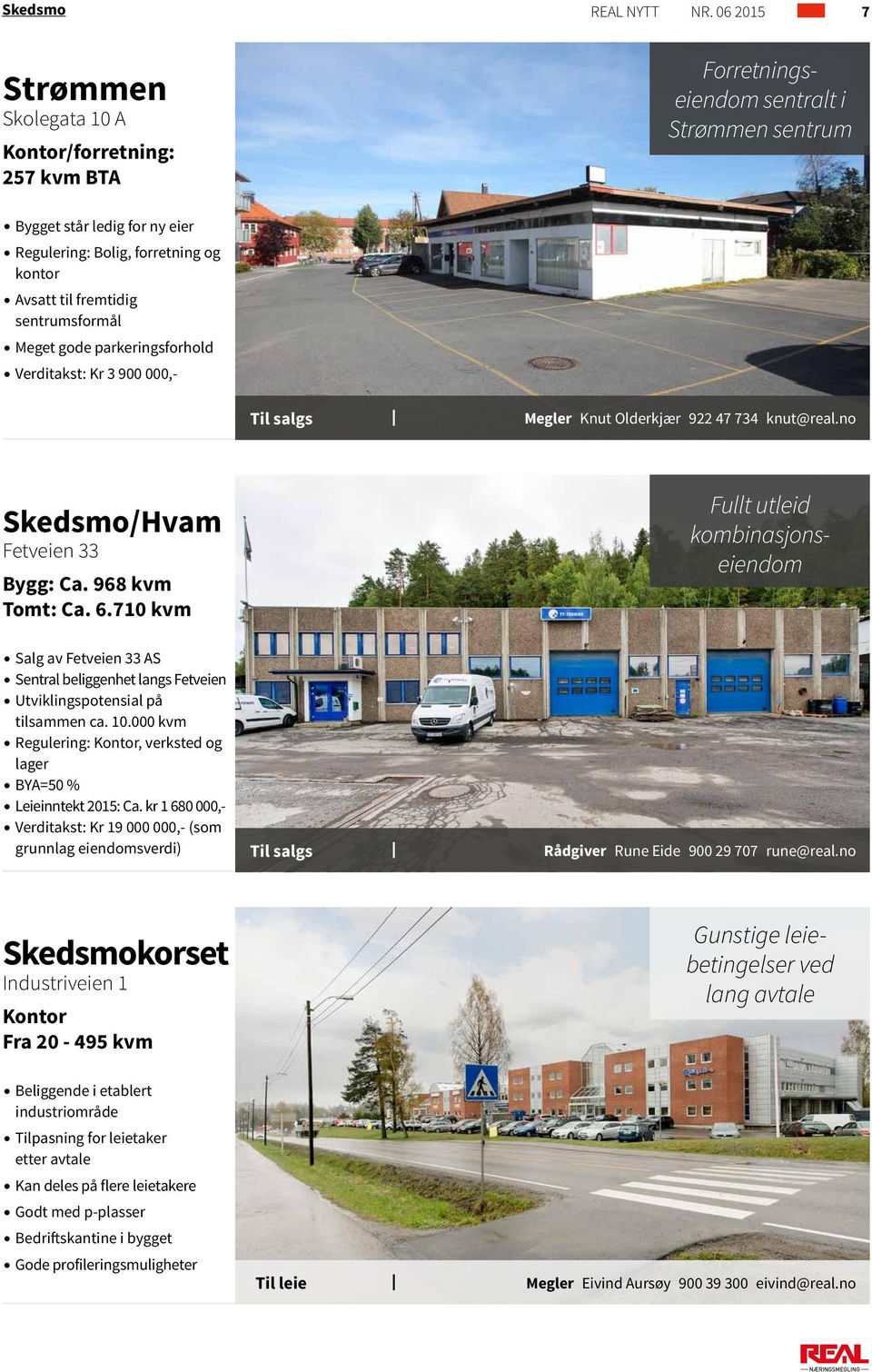 Verditakst: Kr 3 900 000,- Forretningseiendom sentralt i Strømmen sentrum Skedsmo/Hvam Fetveien 33 Bygg: Ca. 968 kvm Tomt: Ca. 6.
