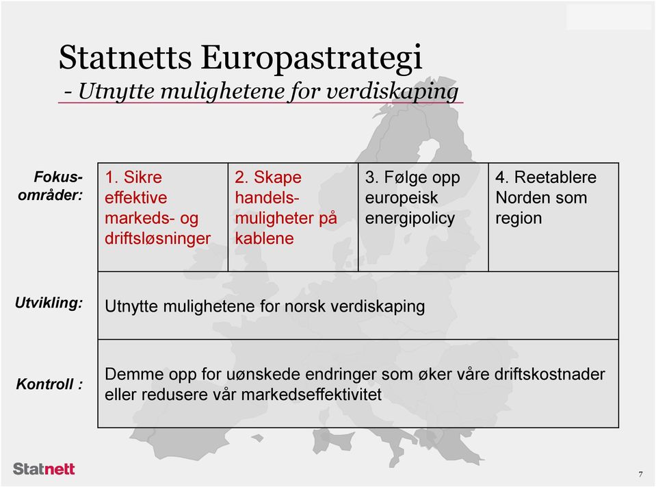 Følge opp europeisk energipolicy 4.