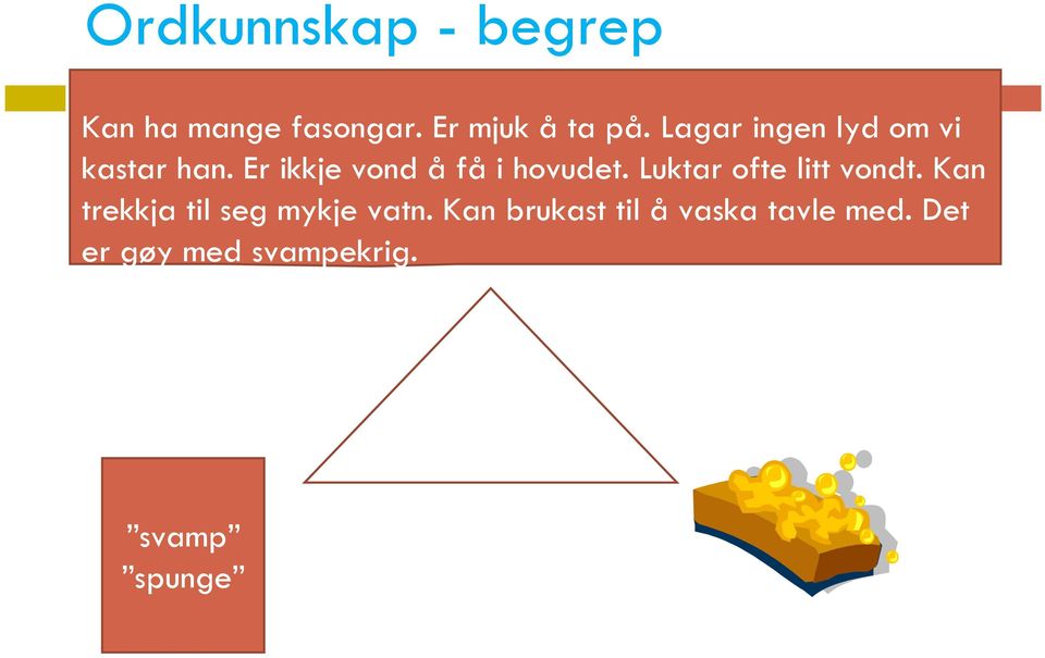 Luktar ofte litt vondt. Kan trekkja til seg mykje vatn.