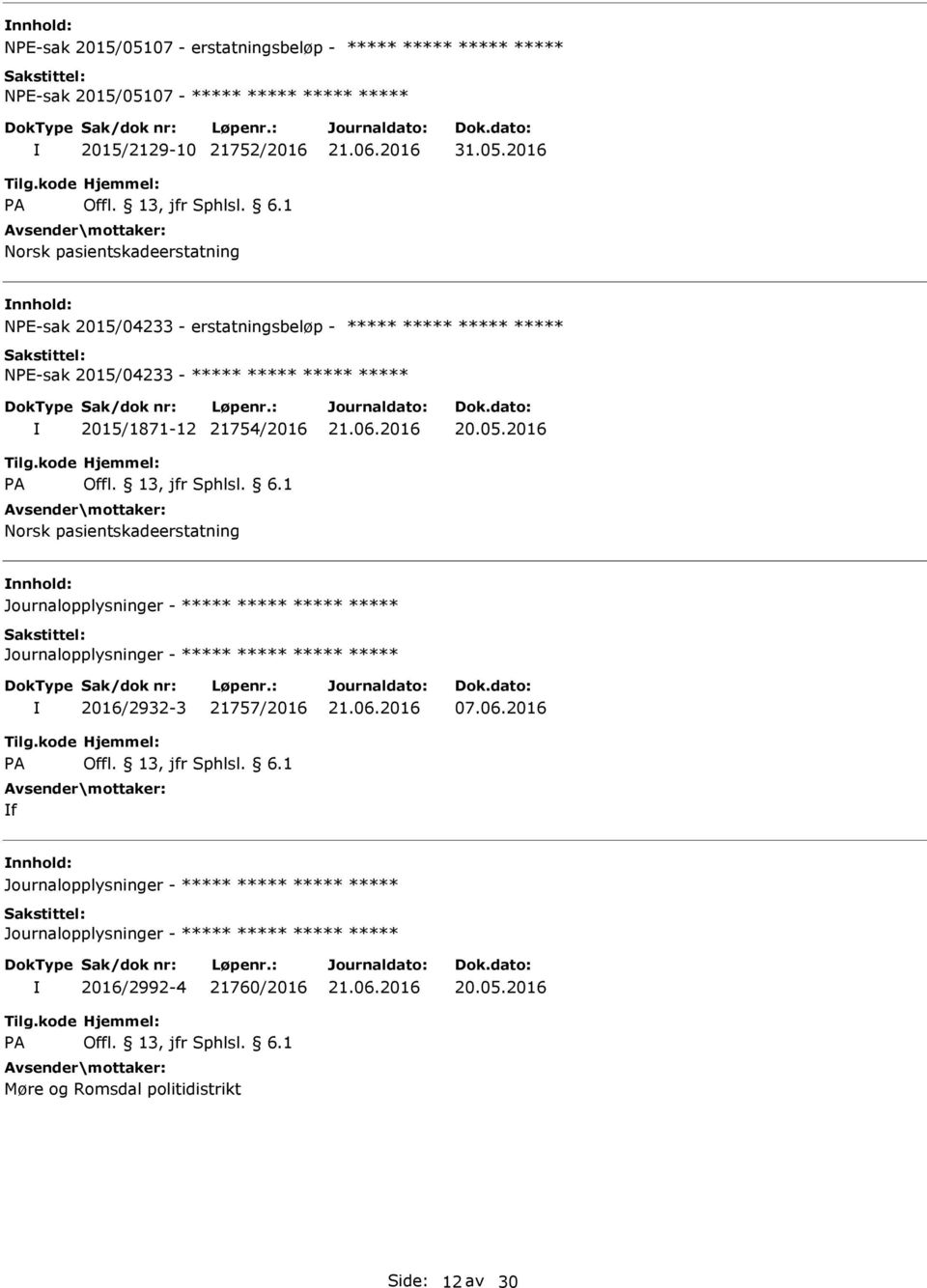 2016 NE-sak 2015/04233 - erstatningsbeløp - NE-sak 2015/04233-2015/1871-12