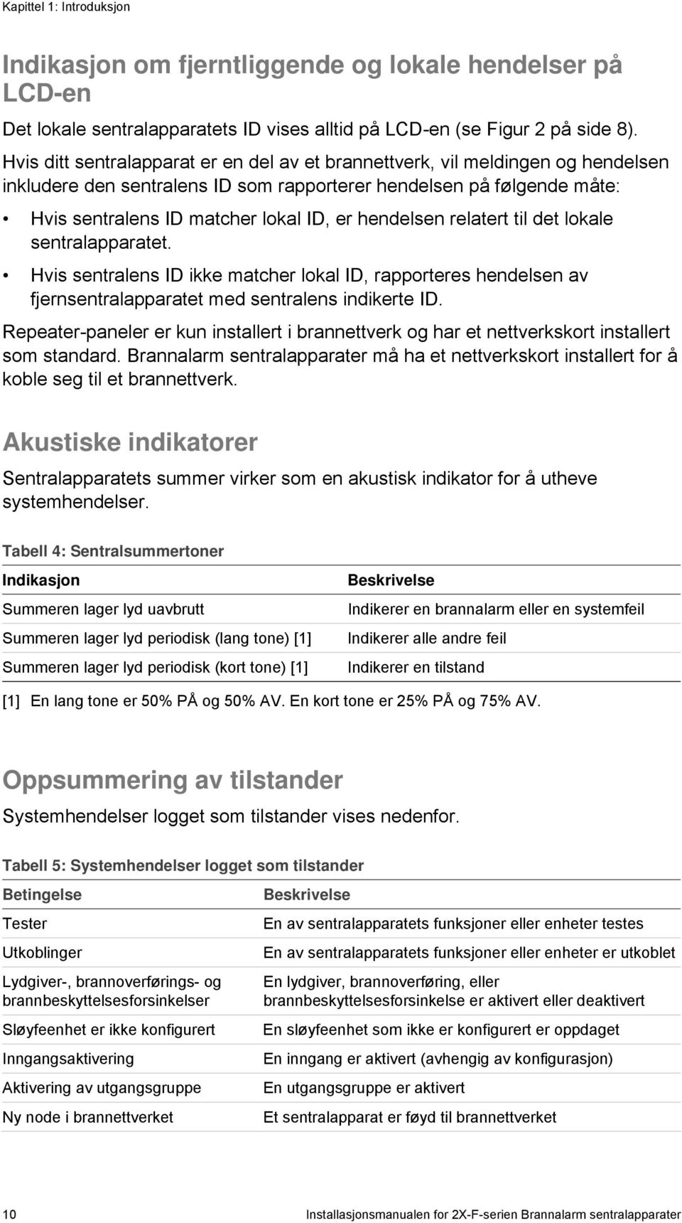 hendelsen relatert til det lokale sentralapparatet. Hvis sentralens ID ikke matcher lokal ID, rapporteres hendelsen av fjernsentralapparatet med sentralens indikerte ID.