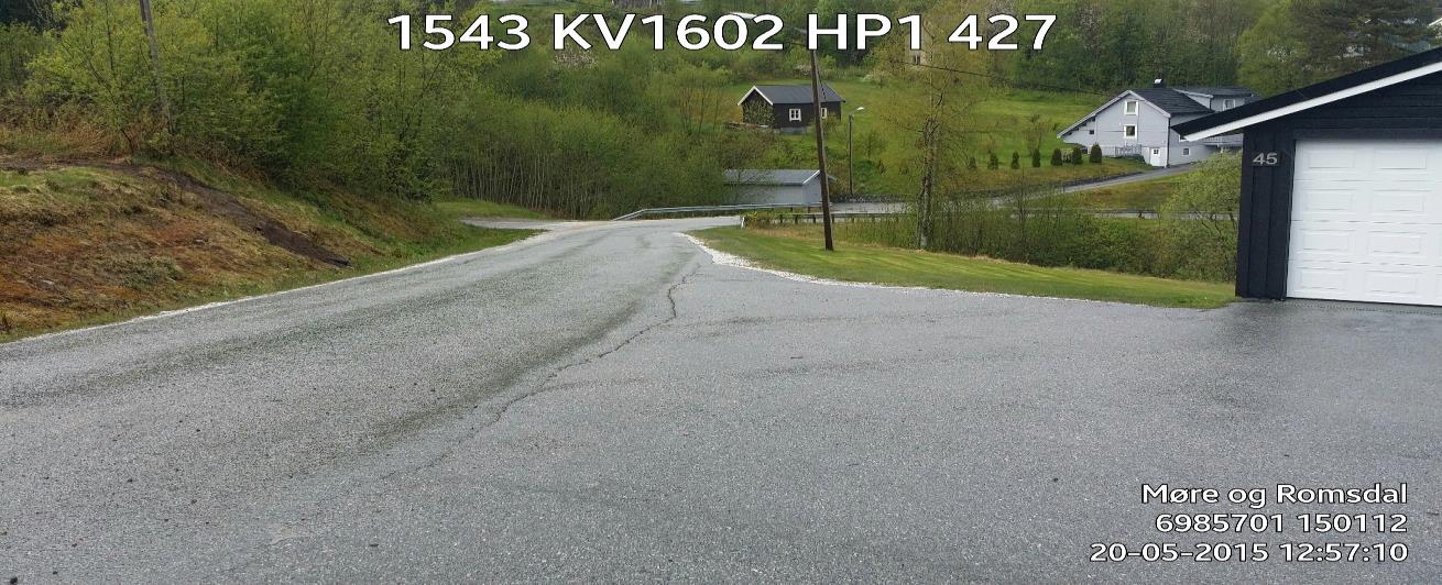 Sted Rausandbakken Veinummer KV1602 Veistrekklengde 430-491 Priotering/ fareklasse 2/2 Beskrivelse av tiltak
