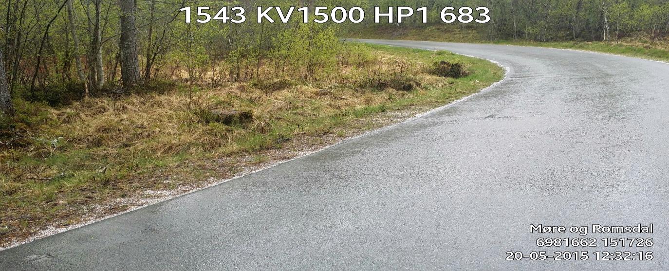 Sted Eidsøra Veinummer KV1500 Veistrekklengde 533-693 Priotering/ fareklasse 2/2 Beskrivelse av tiltak Maskinell fjerning av