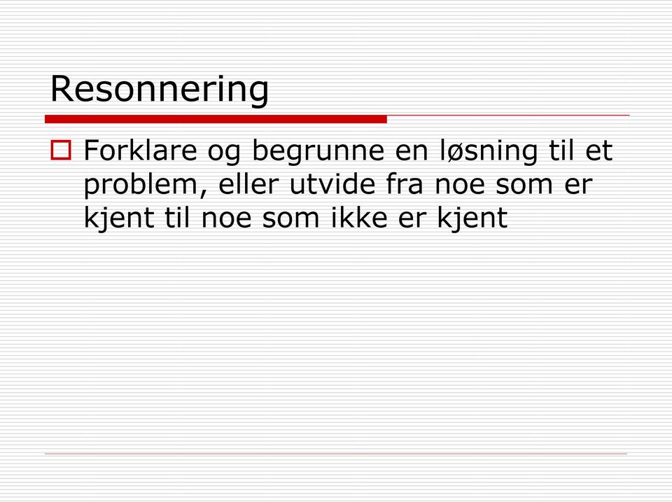 problem, eller utvide fra noe