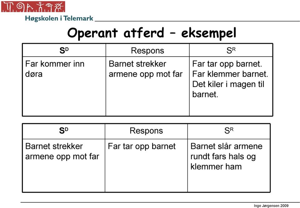 Det kiler i magen til barnet.