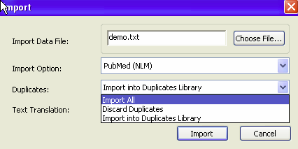 Lagre filen som en vanlig tekstfil på ditt område Fra EndNote velger du File Import Import file.