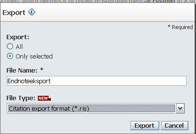 ScienceDirect Søk i databasen Klikk på Export citations. Velg Content Format: Citations and abstract og Export format: RIS format. Klikk Export.