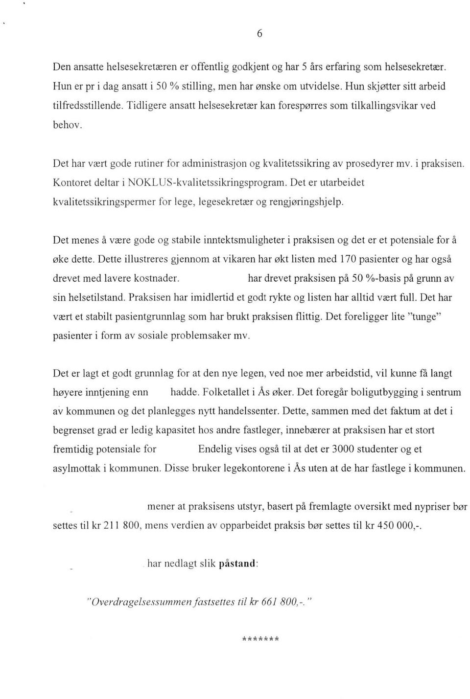 Det har vært gode rutiner for administrasjon og kvalitetssikring av prosedyrer mv. i praksisen. Kontoret deltar i NOKLUS-kvalitetssikringsprogram.