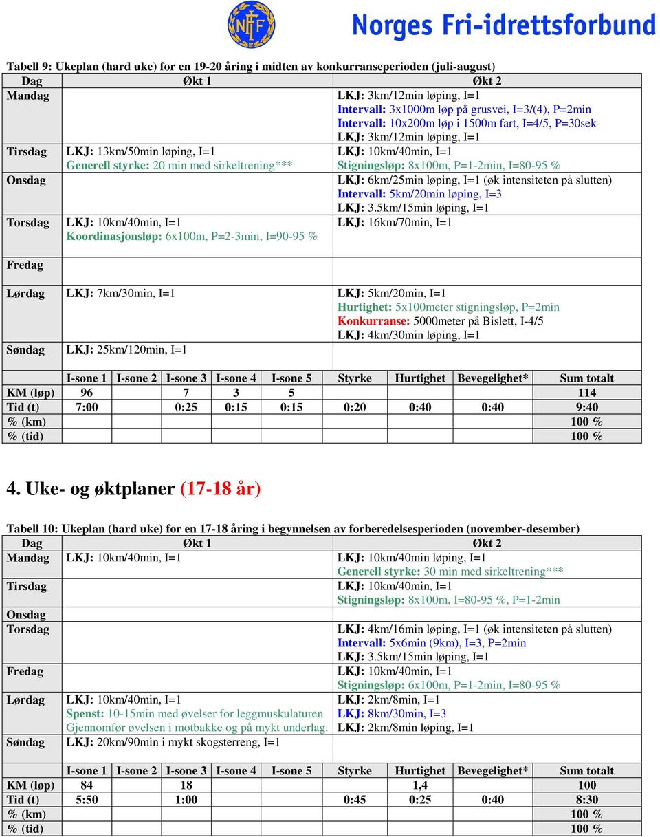 Muskulær utholdenhet øktplan