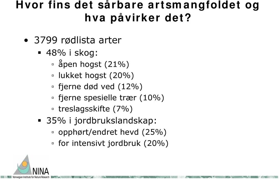 fjerne død ved (12%) fjerne spesielle trær (10%) treslagsskifte (7%)