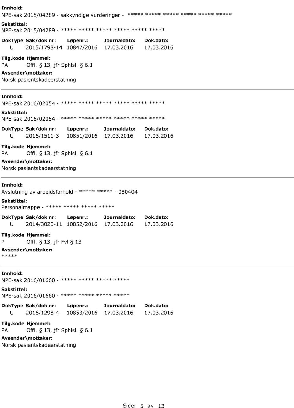 Avslutning av arbeidsforhold - - 080404 ersonalmappe - 2014/3020-11